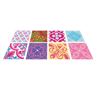 Kitchen vinyl carpet in vibrant mediterranean tiles - TenStickers