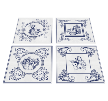 Kitchen vinyl carpet with belgian ceramics design - TenStickers