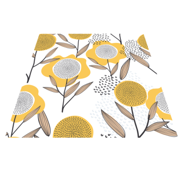 Kitchen vinyl carpet yellow abstract floral design - TenStickers