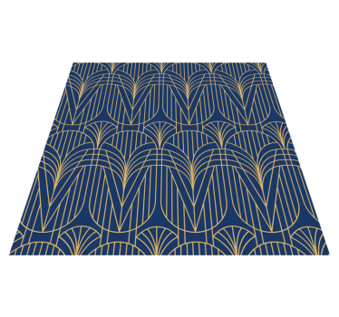 Kitchen vinyl carpet in gold-accented art deco design - TenStickers