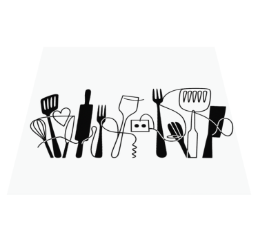 Kitchen vinyl carpet with kitchen utensils design - TenStickers