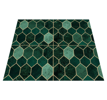 Green scale gold outline kitchen vinyl carpet - TenStickers