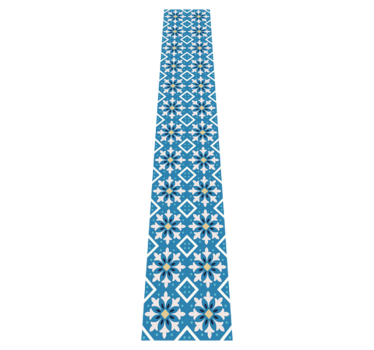 Kitchen vinyl carpet in baby blue portuguese tile - TenStickers