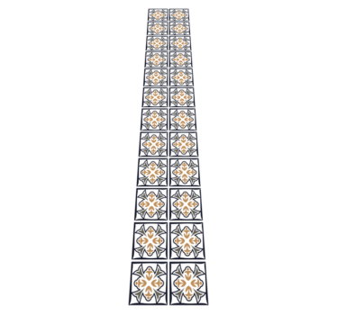 Kitchen vinyl carpet in beige and black tile - TenStickers