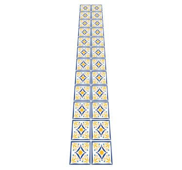 Kitchen vinyl carpet in blue and yellow portuguese tile - TenStickers