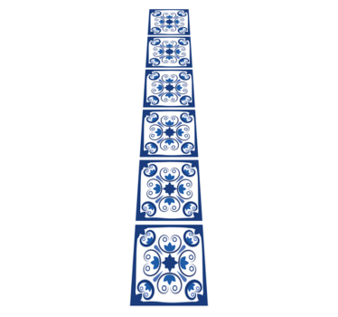 Kitchen vinyl carpet in classic blue portuguese tile - TenStickers