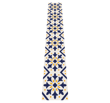Blue and vibrant yellow portuguese tile kitchen vinyl carpet - TenStickers