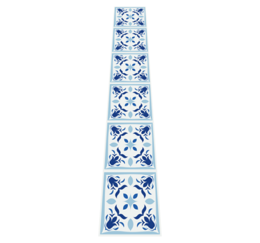 Kitchen vinyl carpet with typical portuguese tile flowers - TenStickers