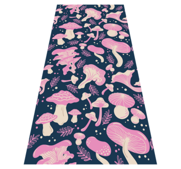 Kitchen vinyl carpet with pink mushroom pattern - TenStickers