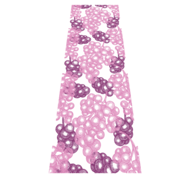 Kitchen vinyl carpet with hand drawn pink and purple grapes - TenStickers