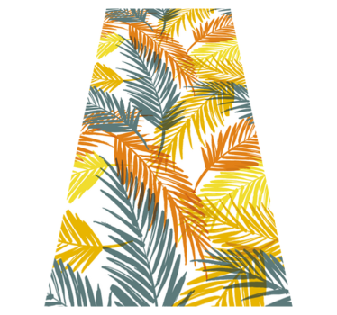 Kitchen vinyl carpet with hand-drawn palm leaves pattern - TenStickers