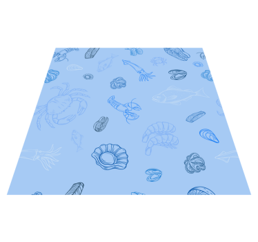 Kitchen vinyl carpet with seafood design - TenStickers