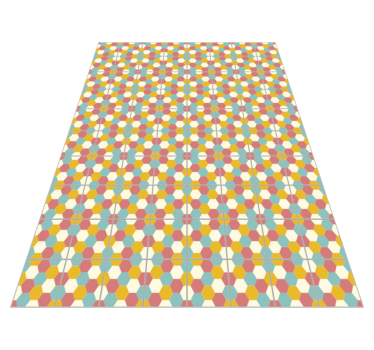 colorful hexagons geometric vinyl carpet - TenStickers
