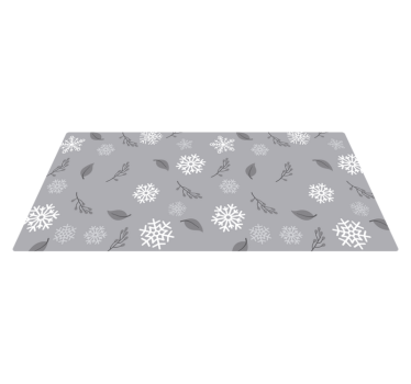 grey background with snowflakes Christmas rug - TenStickers