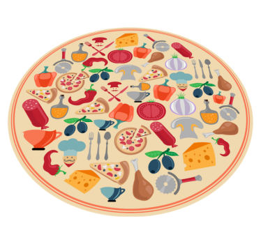 icons of italian food teenage rugs for bedrooms - TenStickers