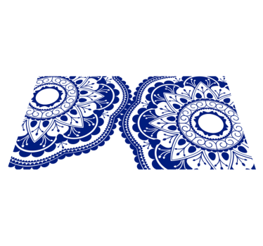 Dark blue with round shapes vinyl rug navy rug - TenStickers