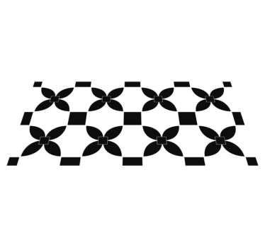 Black printed street tile effect vinyl rug tile mat - TenStickers