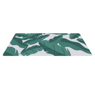 Jungle green leaves flower rug - TenStickers