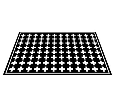 White and Black Cross minimalist carpet - TenStickers