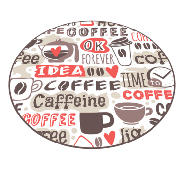 Coffee Lover's Circle kitchen vinyl carpet - TenStickers