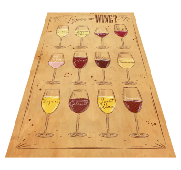 Types of Wine kitchen vinyl carpet - TenStickers