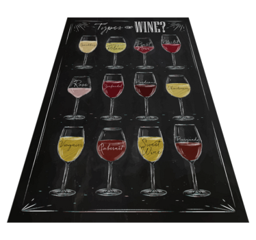 Types Wine Guide kitchen vinyl carpet - TenStickers