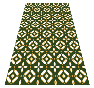 Vintage green tile design kitchen vinyl rug - TenStickers