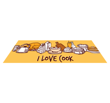 I Love Cook kitchen vinyl carpet - TenStickers