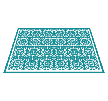 Teal Floral Design kitchen vinyl carpet - TenStickers