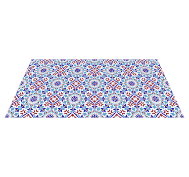 light blue tile pattern kitchen flooring - TenStickers