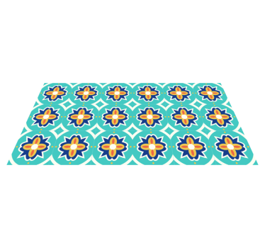 Tourquise textured  mosaic vinyl flooring - TenStickers