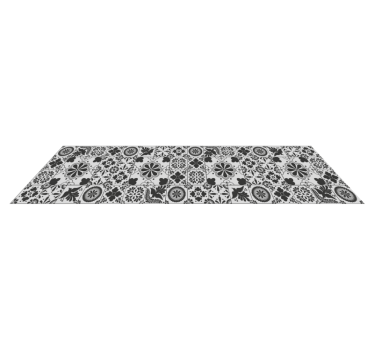 Black and cream kitchen tiles kitchen flooring - TenStickers