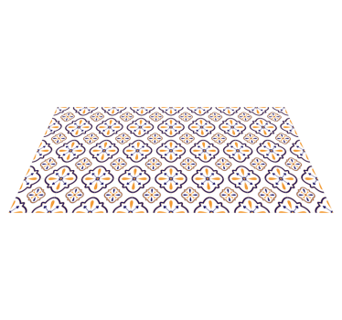 Floral Tile Replica kitchen vinyl carpet - TenStickers