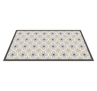 Antique Floral tile vinyl rug - TenStickers