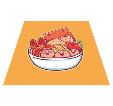 Cute cartoon food kitchen flooring - TenStickers