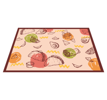 Culinary Sketches kitchen vinyl carpet - TenStickers