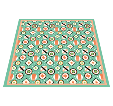 Sushi-inspired patterns kitchen vinyl carpet - TenStickers