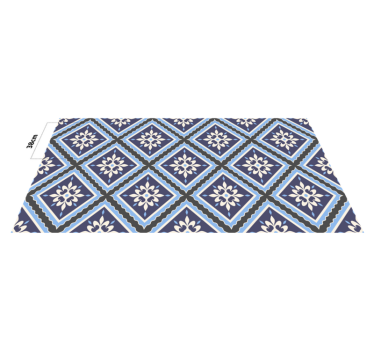 Tile Floral Pattern kitchen vinyl carpet - TenStickers