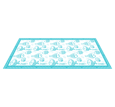 Blue aquatic animals kitchen vinyl carpet - TenStickers