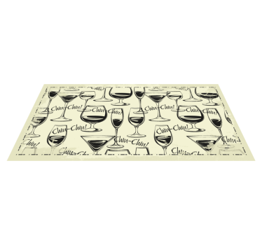 Cheers wine glasses kitchen vinyl carpet - TenStickers