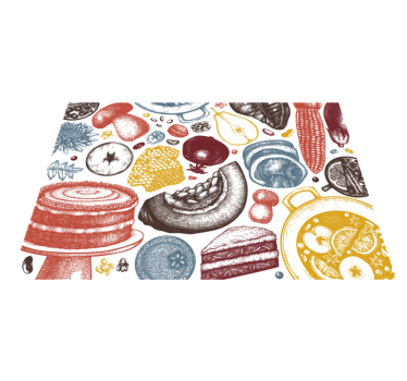 Culinary illustrations kitchen vinyl carpet - TenStickers