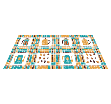 Coffee Pot Mosaic kitchen vinyl carpet - TenStickers