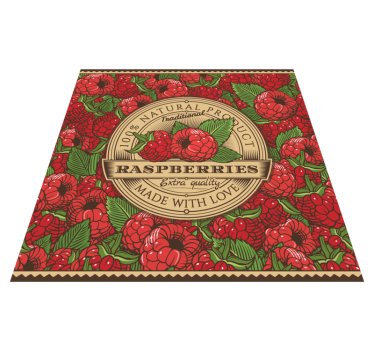 Raspberry floral pattern kitchen vinyl carpet - TenStickers