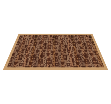 Coffee cup patterns kitchen vinyl carpet - TenStickers