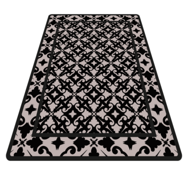 Elegant black pattern kitchen vinyl carpet - TenStickers
