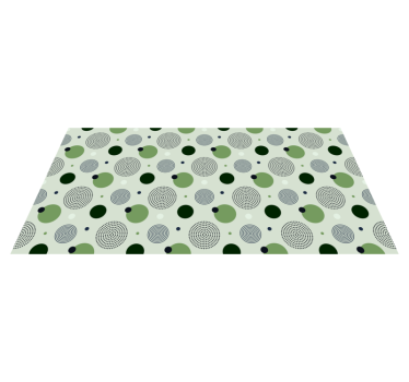 Green circular patterns kitchen vinyl carpet - TenStickers