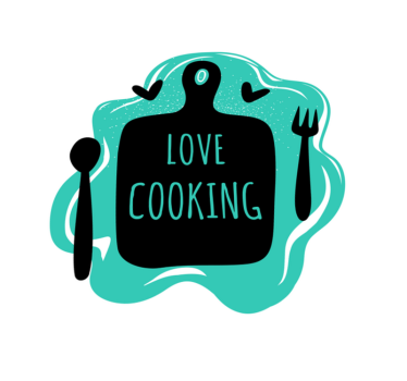Cutting board love cooking kitchen vinyl carpet - TenStickers