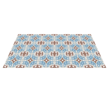 Floral blue pattern kitchen vinyl carpet - TenStickers