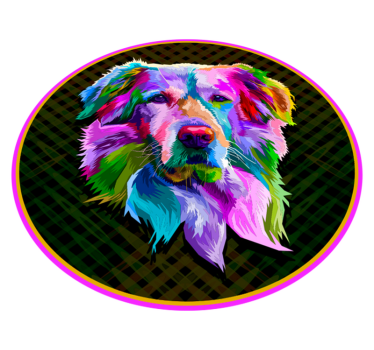 Golden retriever Pop Art animal mat - TenStickers