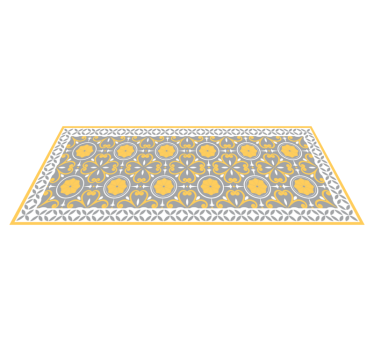 Yellow grey pattern kitchen vinyl carpet - TenStickers